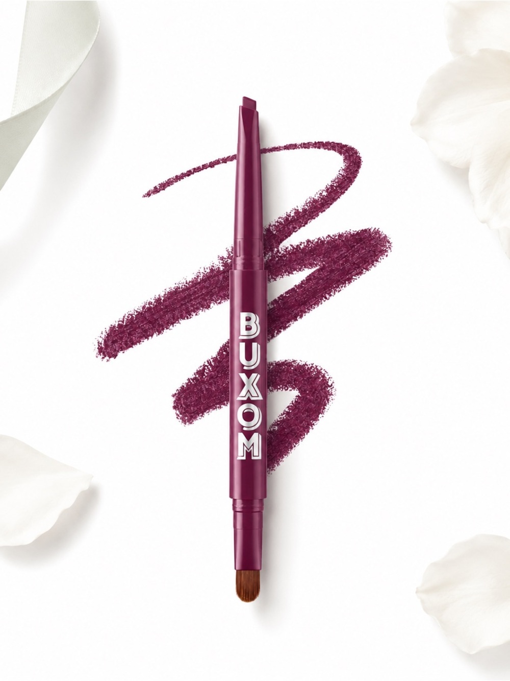Buxom Dual-Ended Lip Liner & Brush — Powerful Plum
